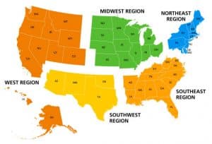 USA region map